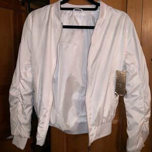 White bomber jacket